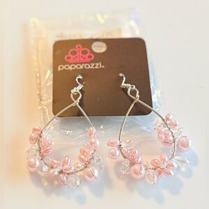 Paparazzi Blush Pink and Silver Floral Earrings